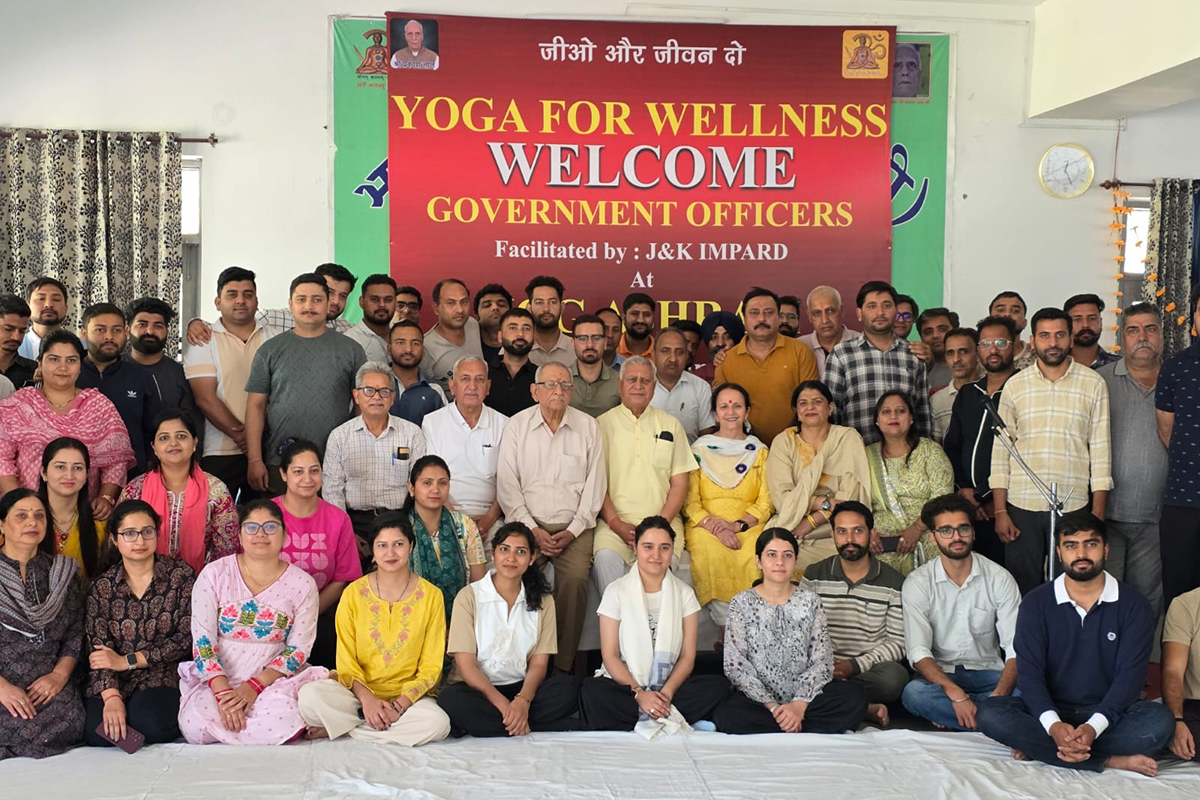 J&K Institute of Management, Public Administration and Rural Development deputed 102 Government officers to participate in a two-day yoga session held on 23rd and 24th April 2026. The initiative aimed at promoting wellness, stress management, and a healthy lifestyle among government officials.